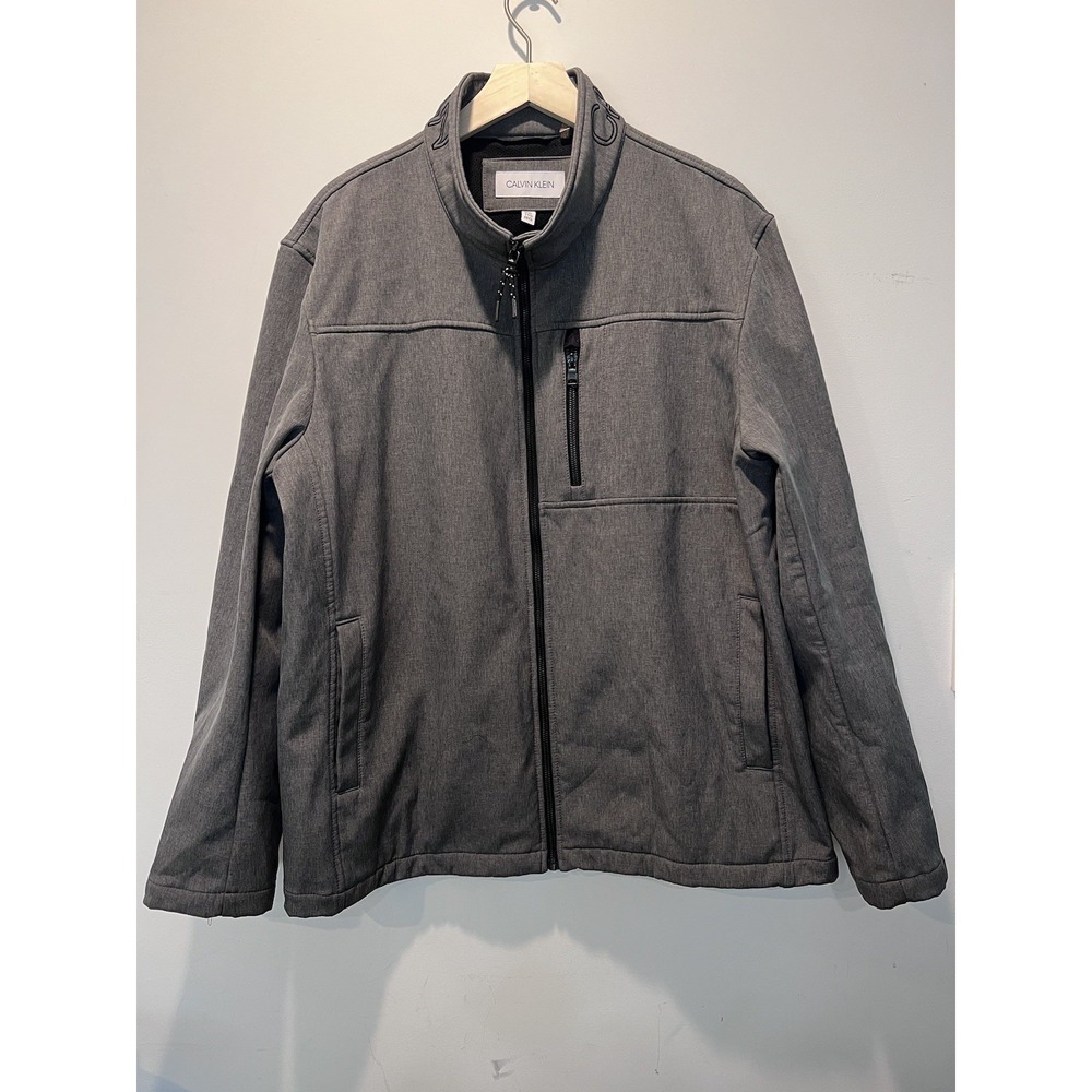 Calvin Klein Men's Gray‎ Infinite Stretch Soft Shell Coat Jacket Size XXL